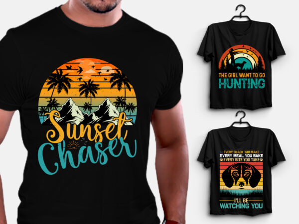 Vintage sunset grunge t-shirt design
