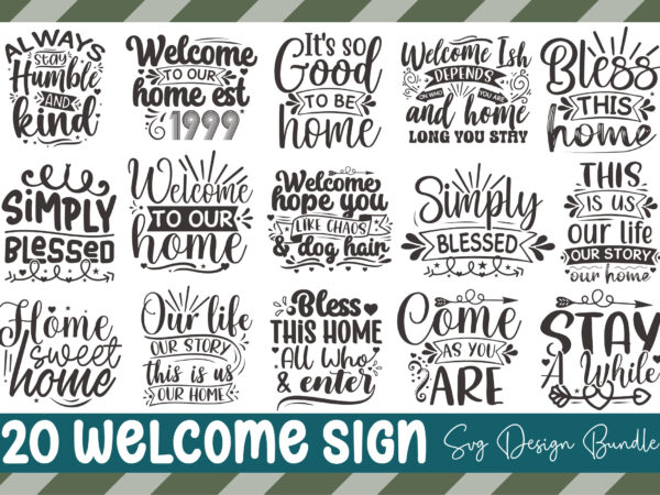 Welcome sign svg design bundle