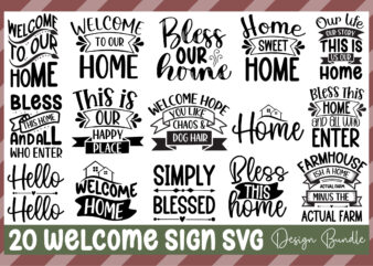 Welcome Sign Svg Design Bundle