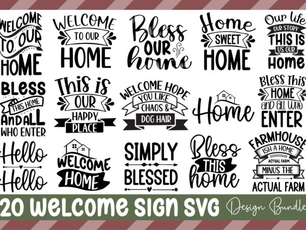 Welcome sign svg design bundle