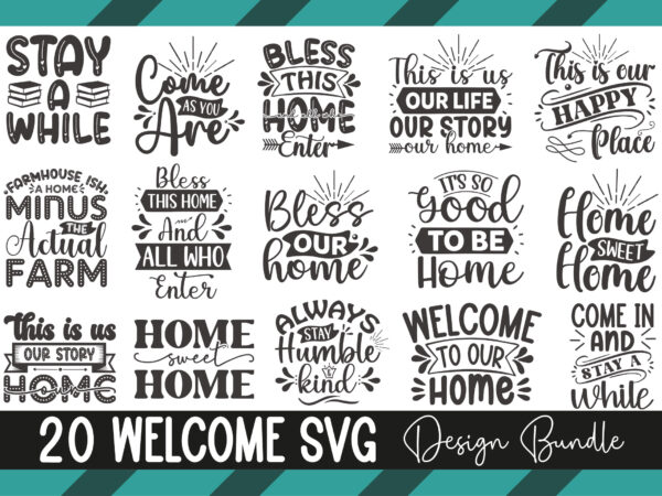 Welcome svg design bundle