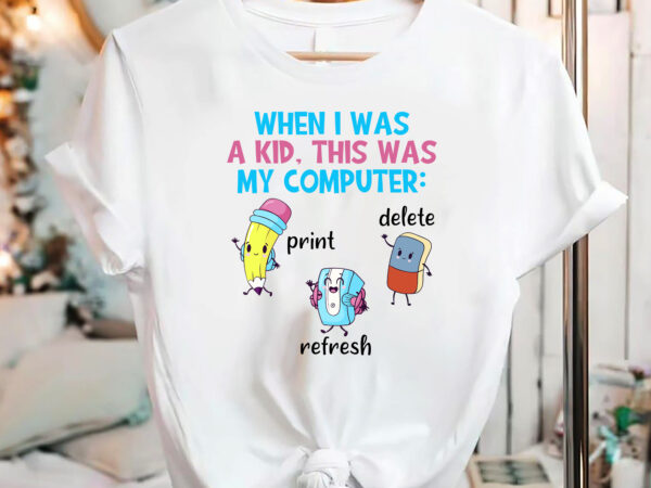 When i was a kid this was my computer pencil del funny t-shirt pc