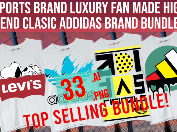 Sports brand luxury fan made high end classic adidas brand bundle t shirt template vector