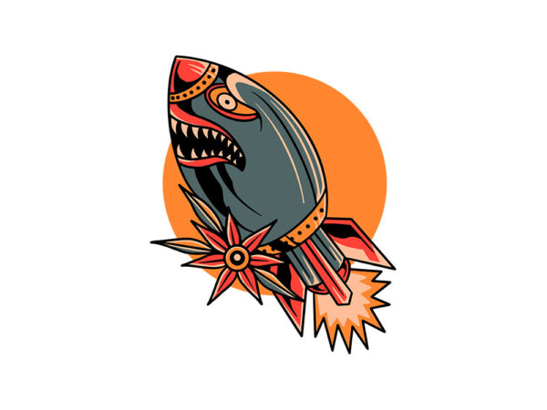 Angry rocket t shirt vector