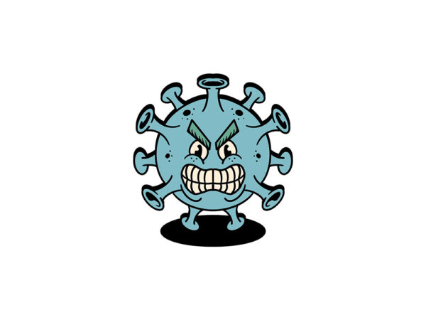 Angry virus t shirt vector