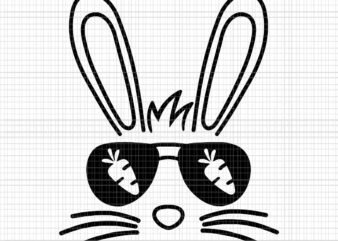 Bunny Face Easter Day Sunglasses Carrot Svg, Bunny Face Sunglasses Svg, Easter Day Svg