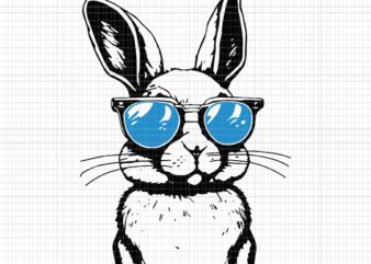 Bunny Face With Sunglasses Svg, Easter Day Svg, Bunny Svg, Rabbit With Sunglasses Svg