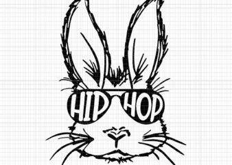 Hip Hop Bunny Face With Sunglasses Svg, Hip Hop Bunny Svg, Easter Day Svg, Rabbit Hip Hop Svg, Bunny Svg