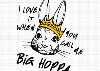 I Love It When You Call Me Big Hoppa Svg, Bunny Easter Svg, Big Hoppa Svg, Easter Day Svg t shirt design for sale