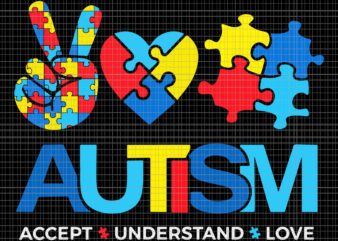 Autism Month Accept Understand Love Svg, Autism Month Svg, Autism Svg t shirt vector