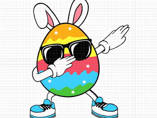 Dabbing easter egg svg, happy easter bunny svg, dabbing bunny svg, bunny egg svg, easter day svg t shirt vector illustration