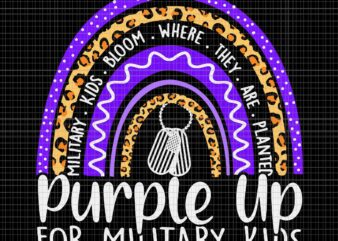 Purple Up For Military Kids Cool Month Of The Military Child Svg, Purple Up For Military Kids Svg, The Military Child Svg