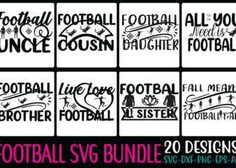 football svg bundle SVG Cut File t shirt graphic design