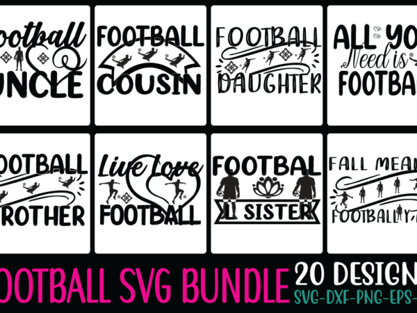 Football svg bundle svg cut file t shirt graphic design