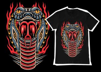 King cobra snake illustration for t-shirt