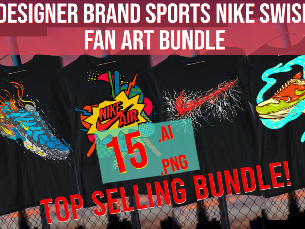 Designer brand sports nike swish fan art bundle t shirt vector illustration