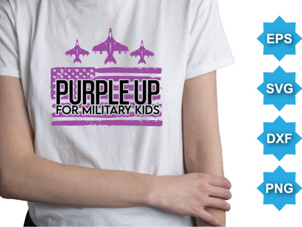 Purple up for military kids, purple up for military kids dandelion flower vector cancer awareness month of the military child typography t-shirt design veterans shirt