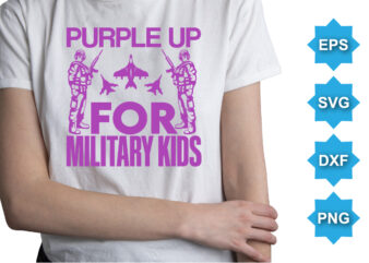 Purple Up For Military Kids, Purple up for military kids dandelion flower vector cancer awareness Month of the Military Child typography t-shirt design veterans shirt