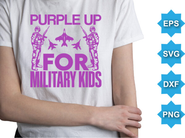 Purple up for military kids, purple up for military kids dandelion flower vector cancer awareness month of the military child typography t-shirt design veterans shirt