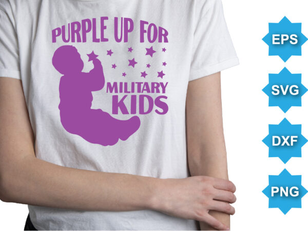 Purple up for military kids, purple up for military kids dandelion flower vector cancer awareness month of the military child typography t-shirt design veterans shirt