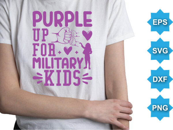 Purple up for military kids, purple up for military kids dandelion flower vector cancer awareness month of the military child typography t-shirt design veterans shirt