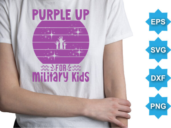 Purple up for military kids, purple up for military kids dandelion flower vector cancer awareness month of the military child typography t-shirt design veterans shirt