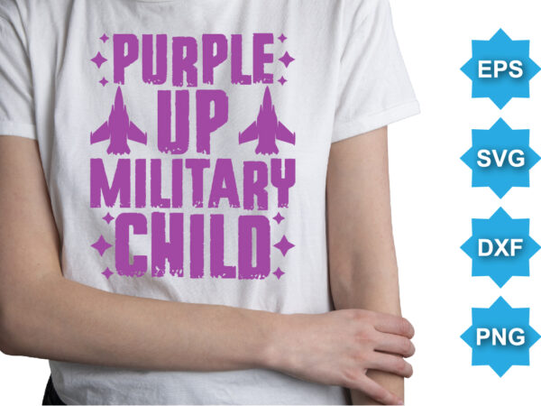 Purple up for military child, purple up for military kids dandelion flower vector cancer awareness month of the military child typography t-shirt design veterans shirt