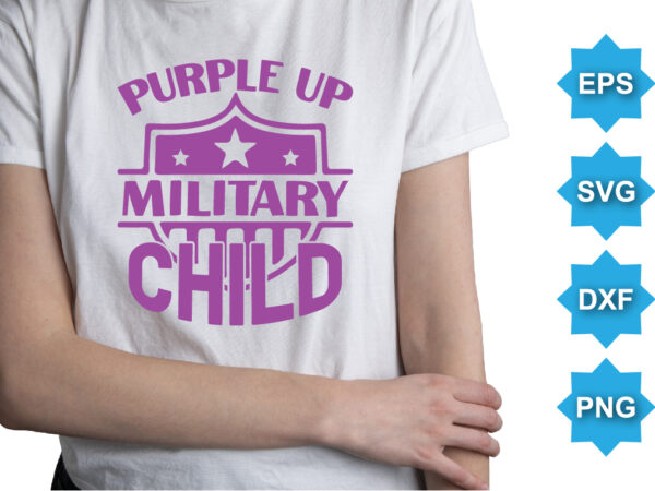 Purple up for military child, purple up for military kids dandelion flower vector cancer awareness month of the military child typography t-shirt design veterans shirt