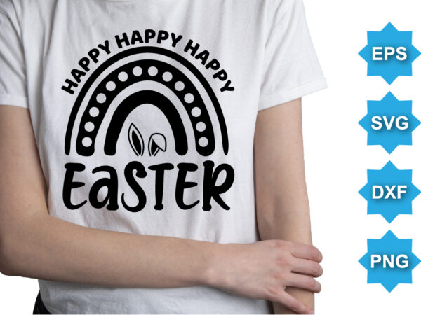 Hello easter, happy easter day shirt print template typography design for easter day easter sunday rabbits vector bunny egg illustration art