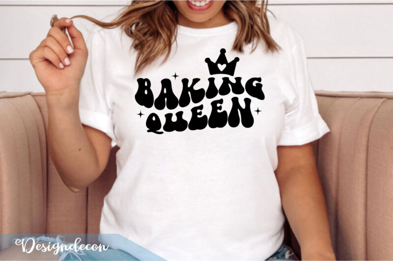 Cute Baking Sayings Groovy Svg Bundle, retro baking svg, baking queen shirt svg, baking shirt svg, baking pot holder svg bundle, svg png dxf eps silhouette digital cut files for