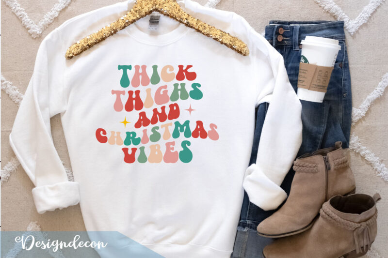 retro groovy wavy, Christmas quotes bundle, winter svg, Christmas svg, holiday svg, t-shirt design printable files