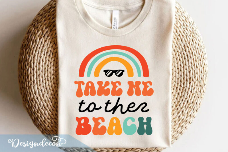 Summer Beach Sayings quotes Retro typographic heart art designs Bundle T-shirt Svg