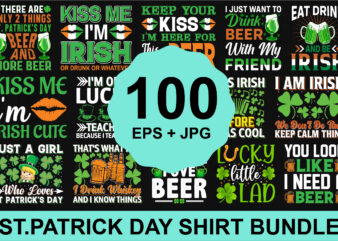 St. Patrick’s Day Shirt Design Bundle Print Template, Lucky Charms, Irish, everyone has a little luck Typography Design