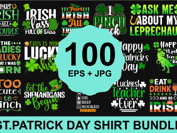 St. patrick’s day shirt design bundle print template, lucky charms, irish, everyone has a little luck typography design