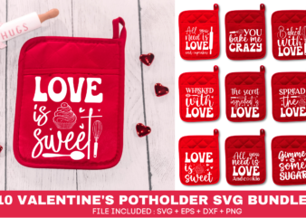 Valentine’s Potholder svg bundle t shirt vector art