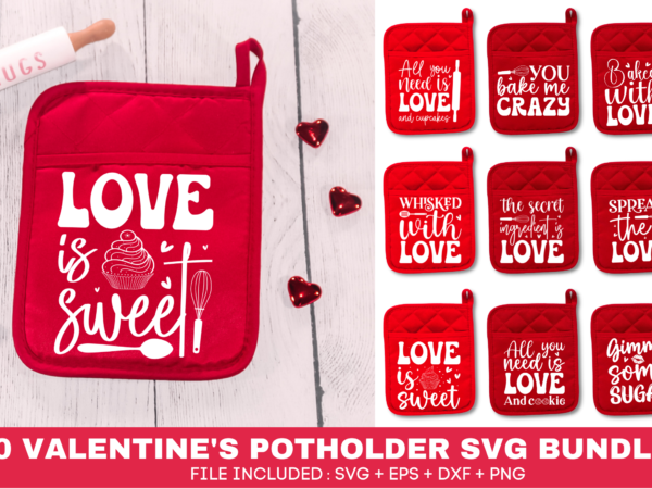 Valentine’s potholder svg bundle t shirt vector art