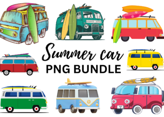 Summer Car Png Clipart Bundle