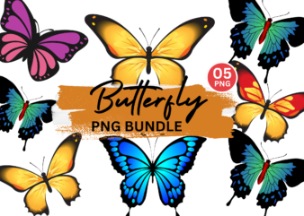 Butterfly Png Clipart Bundle t shirt template