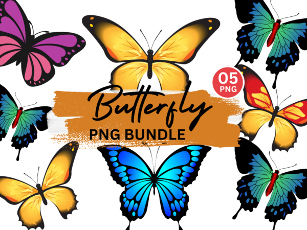 Butterfly png clipart bundle t shirt template