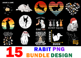 15 Rabit Shirt Designs Bundle For Commercial Use Part 2, Rabit T-shirt, Rabit png file, Rabit digital file, Rabit gift, Rabit download, Rabit design