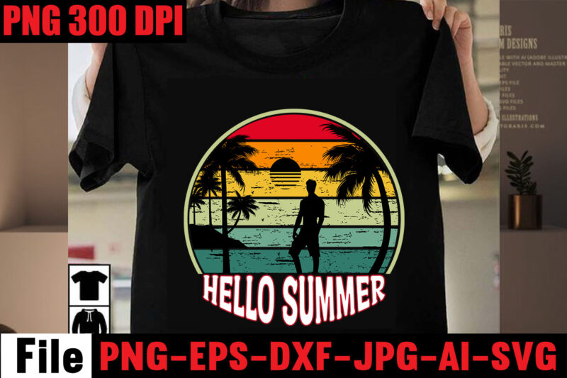 Hello Summer T-shirt Design,Aloha! Tagline Goes Here T-shirt Design,Designs bundle, summer designs for dark material, summer, tropic, funny summer design svg eps, png files for cutting machines and print t
