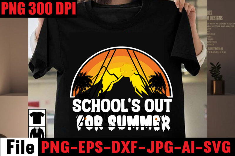 School's Out For Summer T-shirt Design,Make waves T-shirt Design,Aloha! Tagline Goes Here T-shirt Design,Designs bundle, summer designs for dark material, summer, tropic, funny summer design svg eps, png files for