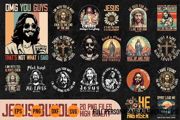 19 jesus designs sublimation bundle