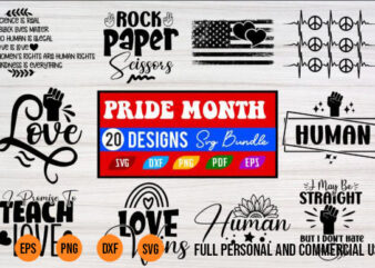 20 Pride Month Svg Bundle