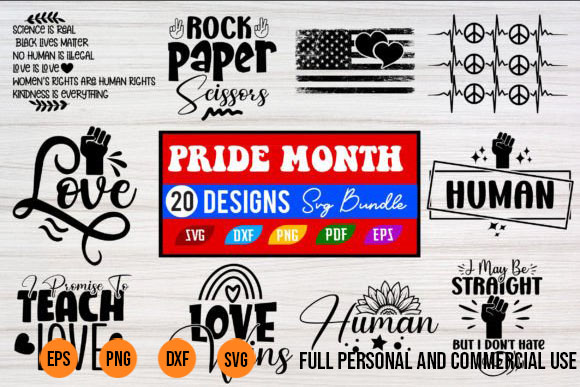 20 pride month svg bundle