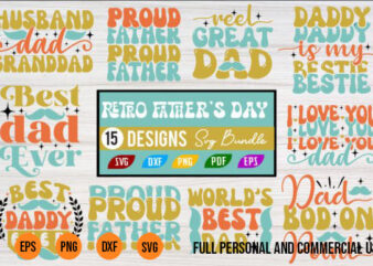 15 Retro Father’s Day Svg Bundle