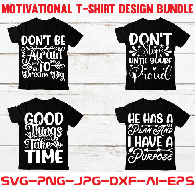 Motivational T-shirt Design Bundle,Motivation Quotes 220+ SVG Bundle ...