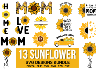Sunflower Svg Bundle t shirt template vector