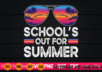 Retro Last Day of School’s Out For Summer Teacher Boys Girls T-Shirt Design svg png
