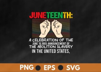 Juneteenth a celebration of the june 19,1865 t shirt design vector svg, Hair, Melanin, T Shirts,BLM, Black History Month,Juneteenth